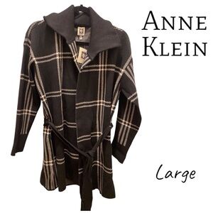 Anne Klein Women's Black Plaid Jacket